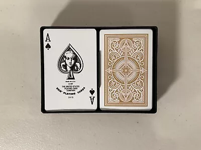 KEM Playing Cards Narrow Index Black/ Gold Arrow Design Original Case • £33.77