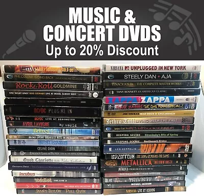 MUSIC DVD Collection // Save 20% When You 3 Or More  • $2