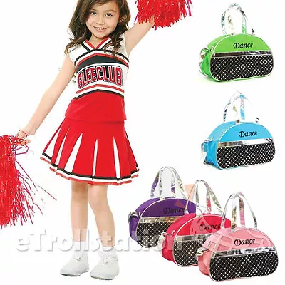 Sporty Girls Kid Gymnastic Cheer Nylon Dance Half Moon Bag Laser Sequined Silver • $12.99