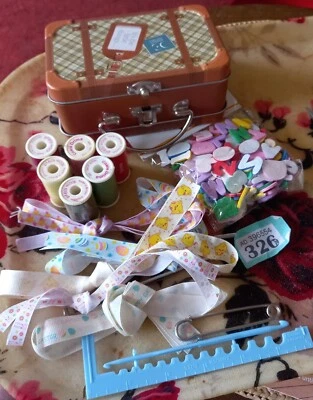£5.99 • Buy Job Lot Of Craft Haberdashery, Thread, Ribbons, Kilt Pin, Crochet Hook And Foam