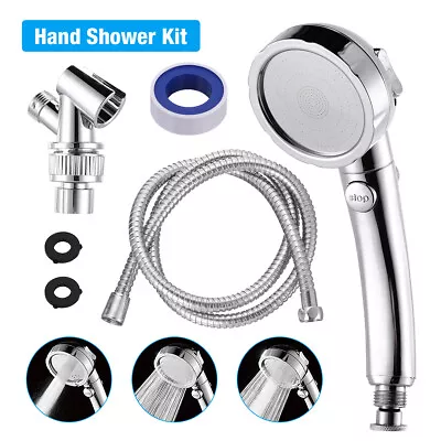 $6.19 • Buy High Turbo Pressure Showerhead Handheld Shower Head KIT Hose Water Saving Filter