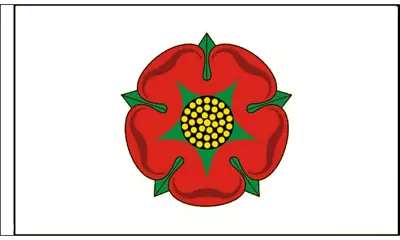 9  X 6   Lancashire Red Rose Old White Small Polyester Hand Waving Sleeved Flag  • £2.69