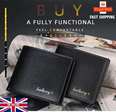 Men Leather Wallet Card Holder Wallet Designer Leather Wallet Purse High Quality • £3.99