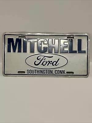 Vintage Mitchell Ford Dealership Booster License Plate Southington Ct ~ Defunct • $17.99