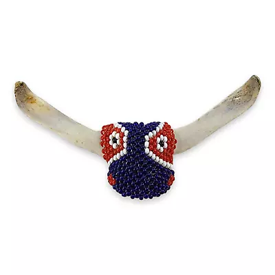 Vintage Southwestern Native American Red White Blue Seed Bead Vertebrae • $74.99