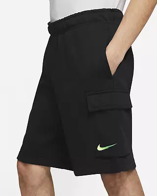 Nike Sportswear Men's Cargo Shorts Sz S/M/L/XL/2XL Black Volt DO0015 010 • $64.13