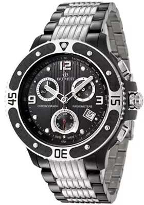 Burett Swiss Made Black Carbon Fiber Vantage Chronograph Watch B42045LBSG • $279