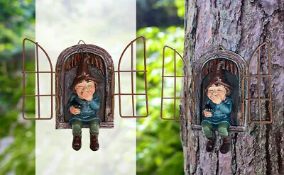 $10.69 • Buy Elf OutofThe Door Tree Hugger Outdoor Valentine's Gnome Statue Garden Decor Yard
