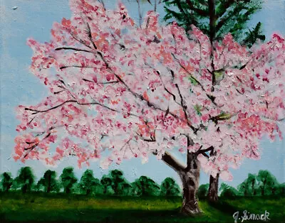 OOAK 2023 Painting CHERRY BLOSSOMS II  20  X 16  X 3/4  Acrylic On Canvas Signed • $35.50