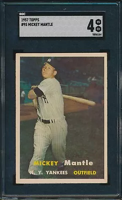 1957 Topps Baseball #95 Mickey Mantle Sgc 4 Vg-ex Hof Yankees • $1177.77