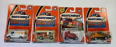 Matchbox 2001-2002 Car Carrier Emergency Power Bloodmobile Ford Van Lot Of 4 • $11.95