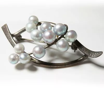 Ming's Pearl Brooch Sterling Silver Signed Pin Vintage Ming's Hawaii • $165