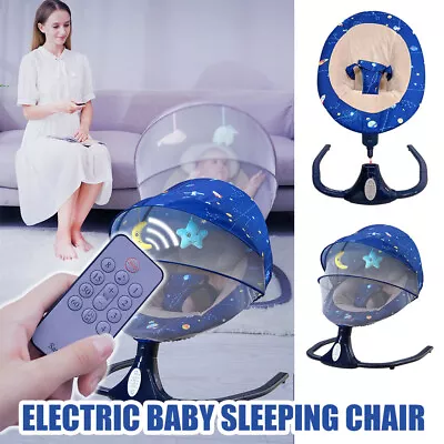 UK Bluetooth Remote Electric Baby Swing Infant Cradle Bouncer Rocker Chair Music • £65.89