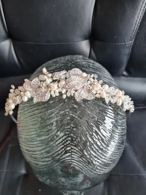 £9.99 • Buy Ladies Silver Metal Jewelled Gems Hair Band Headband Prom Bridesmaid Wedding Box