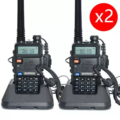 2PCS BF UV-5R Walkie Talkie 5W VHF UHF Dual Band Handheld Two Way Radio AU • $78.99