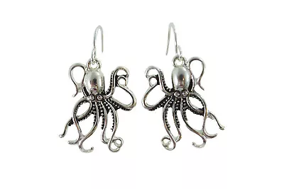 Antique Steampunk Kraken Octopus Sea Life Dangle Earrings  • $13.45