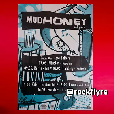 MUDHONEY 1995 Original German Tour Concer Poster. Great Condition. • $40