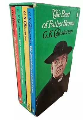 Vintage The Best Of Father Brown Chesterton Box Set Penguin 4 PB Books USED 1975 • $17