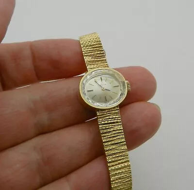 Vintage & Very Elegant Oval-shaped 14k Gold OMEGA Ladies Wristwatch Circa 1960's • $995