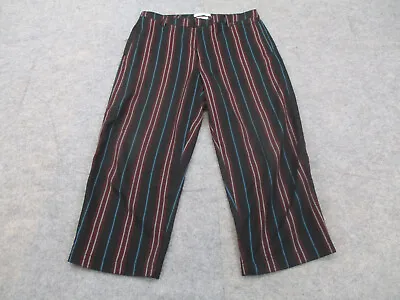 Urban Outfitters Pants Mens 32 Red Black Striped Cropped Loose Baggy Short 32x24 • $15.97