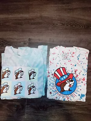 LOT OF 2 Buc-ees T-shirts Beaver Adult Size XL  • $30