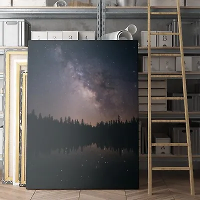Milky Way Galaxy Outer Space And Stars Canvas Wall Art Print • $49