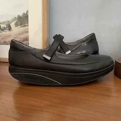 MBT Sirima Black Leather Mary Jane Rocker Shoes Walking Womens US 12 • $65