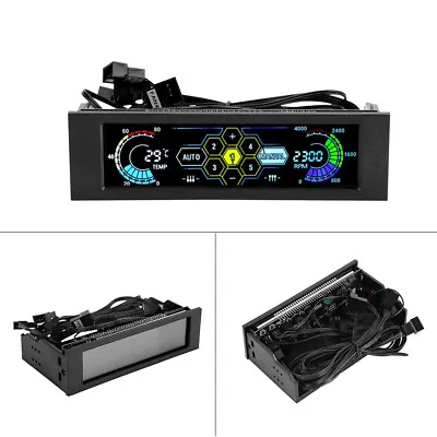 Computer Fan Controller Front LCD Panel Computer Cooling Drive CPU Temper XAT UK • £32.75