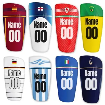 Personalised International Football Shin Pad Guard - Your Name & Shirt Number • £34.99