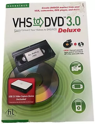 Honestech VHS To DVD 3.0 Deluxe Convert Videos To DVD USB Video Capture Device • $15.95