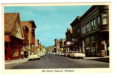 $9.95 • Buy PostcardCalumet,MI 5th St,Waapala Drugs,IOOF,1960s Cars,Pedestrians,Kristo Photo