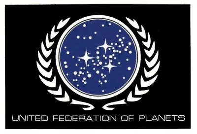 $5.49 • Buy Star Trek United Federation Of Planets Crest Sticker Decal Sci-Fi Starfleet Flag