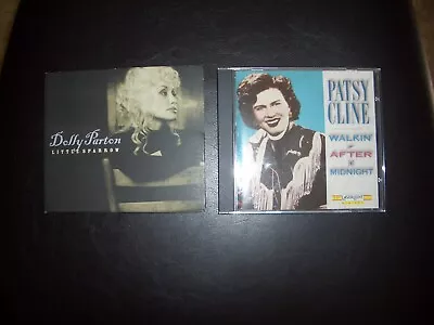 2 CD Lot; Little Sparrow By Dolly Parton / Patsy Cline Walking After Midnight • $3.50