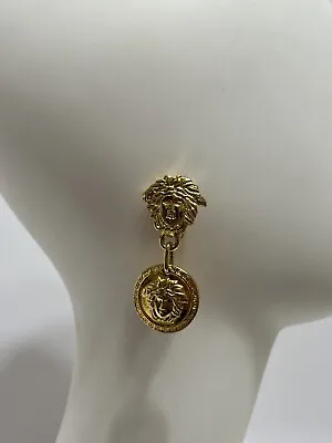 Vtg Gianni Versace Gold Medusa Clip Earrings • $315