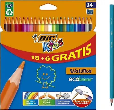Bic Colouring Pencils Set X24 For Kids Adult Bulk Books Artist Drawing School • £5.99
