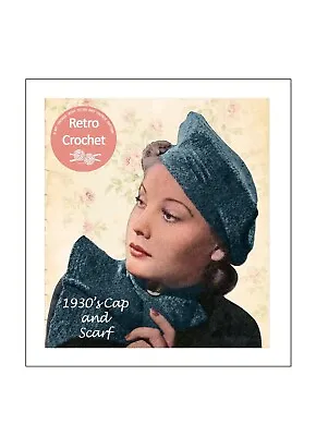 1930's Cap And Cravat Style Scarf Vintage Crochet Pattern - Copy • £4.49