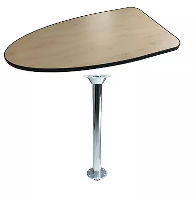 £59.99 • Buy EGG SHAPE Floor Island Free Stand Leg + TABLE TOP Caravan Campervan MAPLE/BLACK