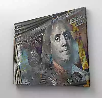 100 Dollar Bill Canvas Print Wall Art Home Office Decor Ben Franklin 100 Dollar • $49.95