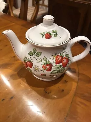 Vintage Small Sadler Red Strawberry Teapot 1980 S • £5