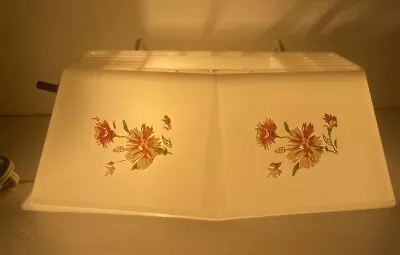 Vtg Off White Plastic Pink Flowers Bed Headboard Reading Lamp Light 1960s • $39.99