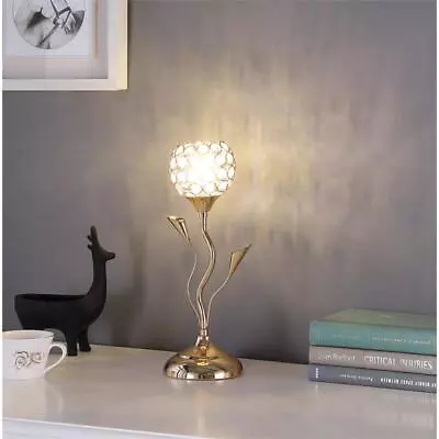 14  Floral Bell Glam Metal Table Lamp In Rose Gold Chrome ORE HBL2338 • $39.95