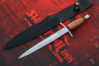 Custom Handmade D2 Steel V-42 Dagger Knife With Leather Sheath • $89.99