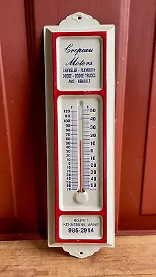 Vintage Crepeau Motors Kennebunk Maine Advertising Thermometer Renault Dodge  • $125