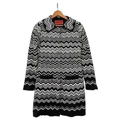 $99 • Buy MISSONI For Target Knit Sweater Coat Black & White Chevrons LIned Size XS