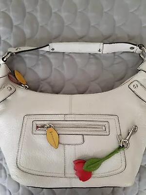 Coach Off White Pebbled Leather Hobo/shoulder Bag With Charms • $79