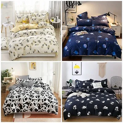 Soft Quit Duvet Cover Bedding Set Single Double King All Size With 2 Pillowcases • £27.20