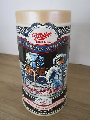 Miller High Life Beer Stein Mug Great American Achievements Space NASA 1855-1990 • $26