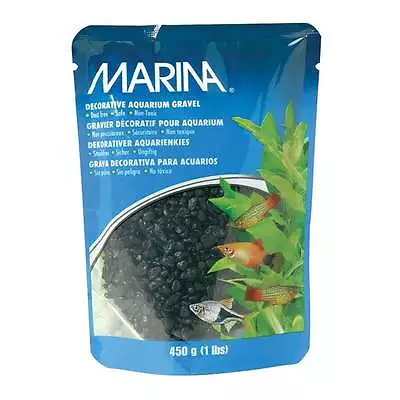 Marina Decorative Aquarium Fish Tank Gravel Substrate Black • £23.19