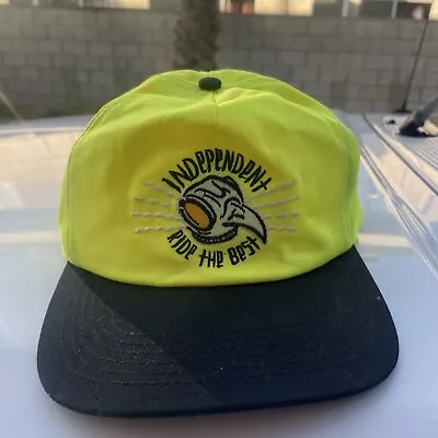 Independent Trucks Co Tony Hawk SK8 Neon Yellow Cap Hat Snapback Embroidered Vtg • $45