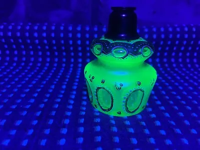Vintage Czech Uranium Glass Perfume Bottle Atomizer • $89